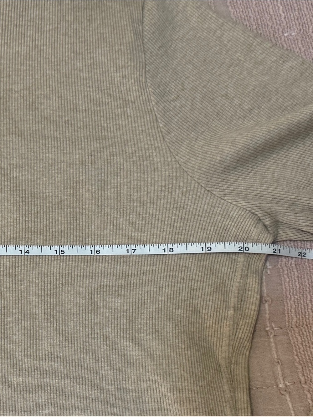 Universal Thread Cream Ribbed Crewneck Top - Picture 3 of 3